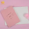 Promotional Exquisite Soft Pink Leather Diary Gold Stamping Agenda Notebook