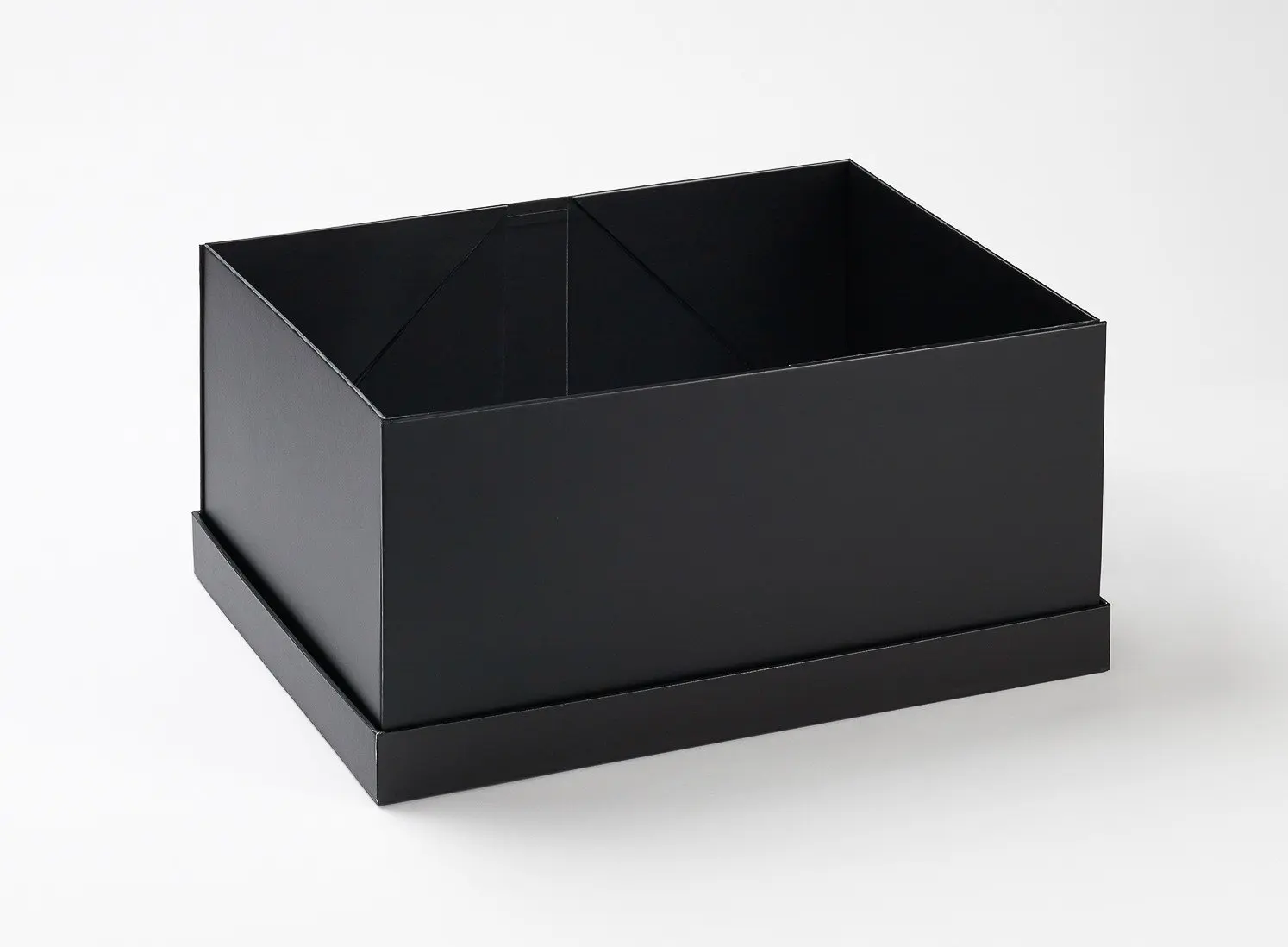 高品质方形黑色手工磨砂层压光面礼品包装纸鞋盒