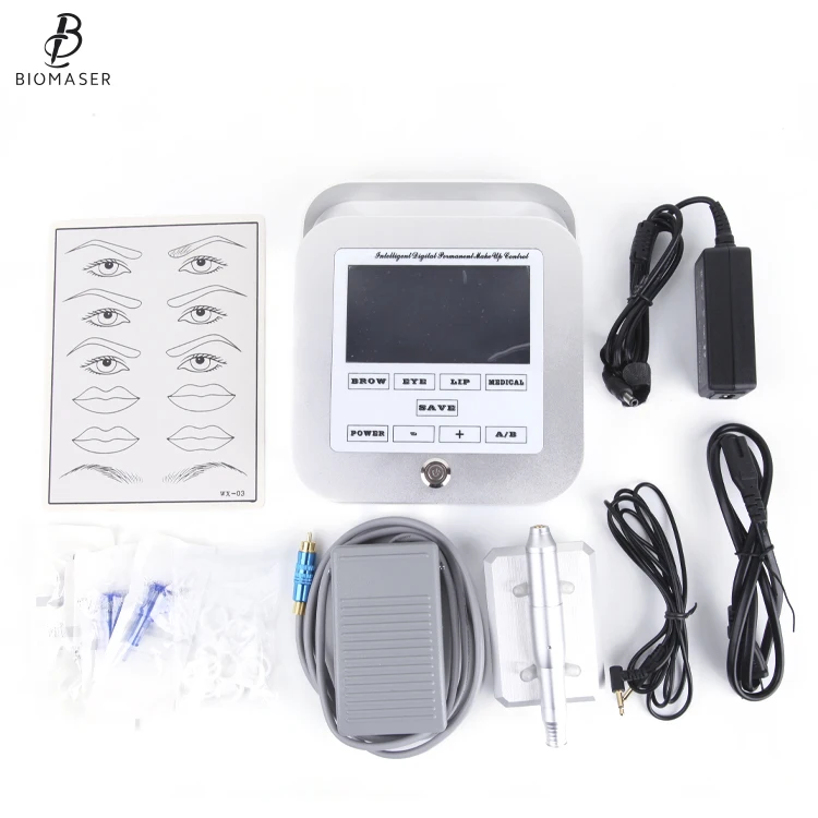 

2019 Biomaser best microblading digital permanent makeup machines with tattoo sleeve tattoo disposables, Silver