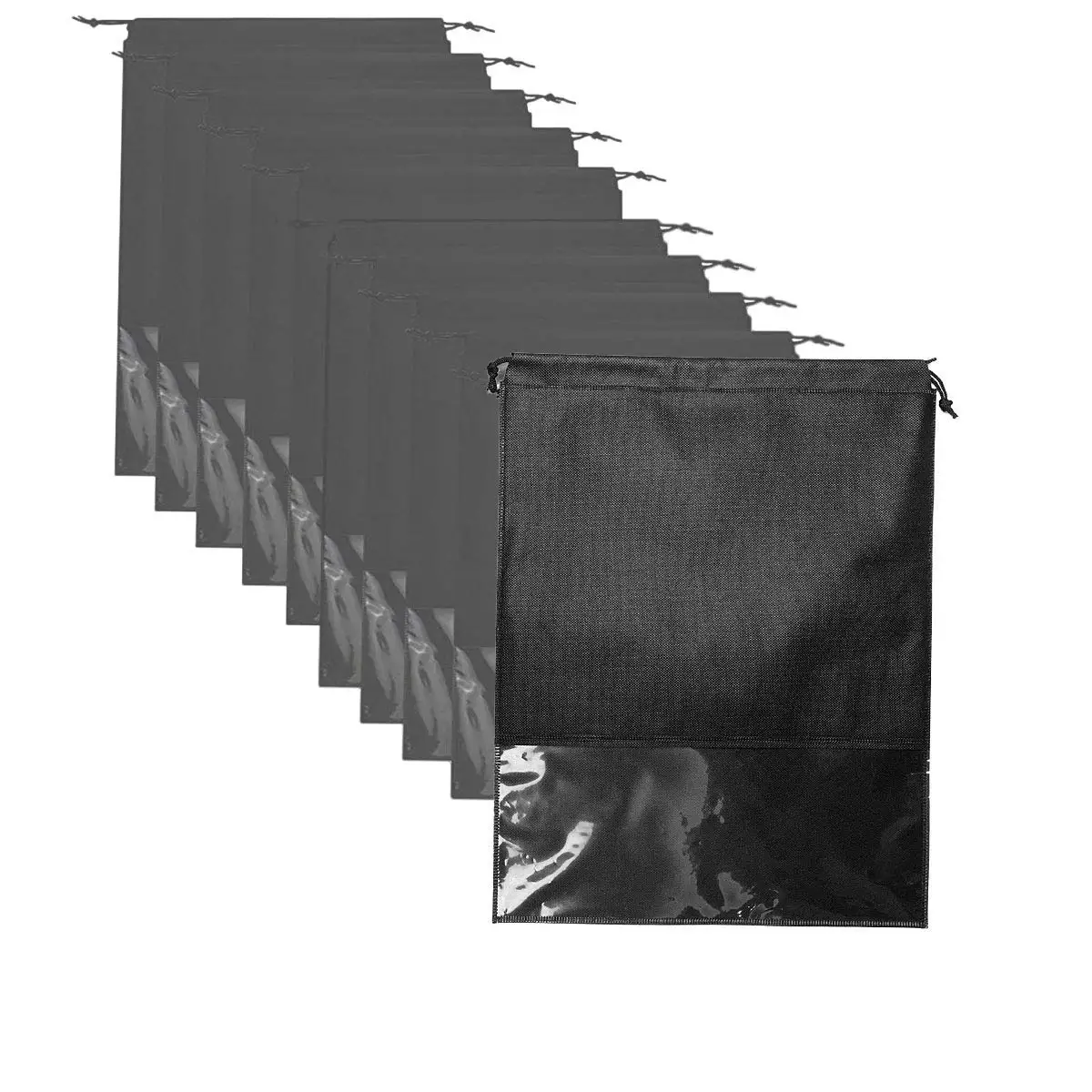 AKOAK 10 Pcs Non-Woven Drawstring Shoe Bags for Men and Women Storing Shoes at Home or Traveling,White and Pink