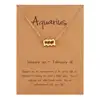 12pcs Astrological Zodiac pendants set 12 signs Gold Necklace set , Polished Gold -Plated