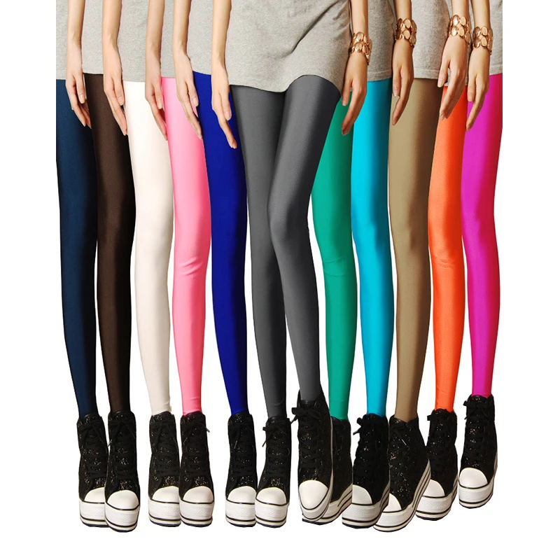 

China supplier bulk wholesale women slimming girls shiny polyester leggings