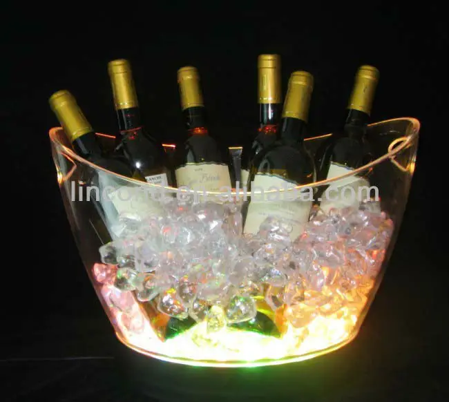 Flashing Big Capacity Led Champagne Bucket,Led Champagne Bowl Wine