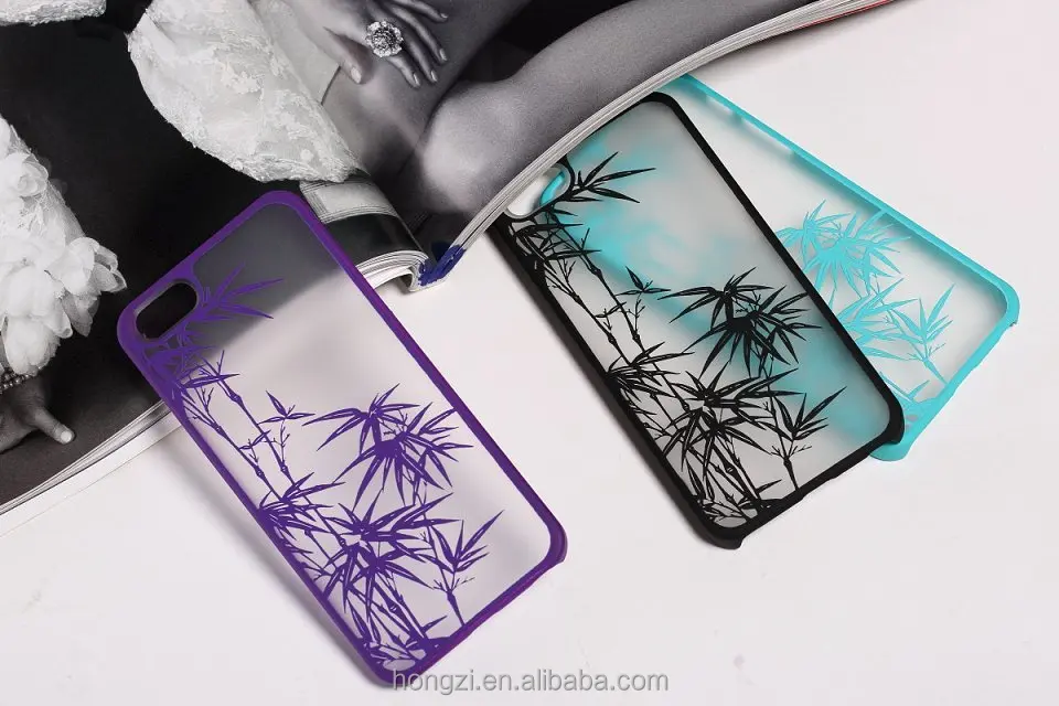 

Colorful Cover Hollow out of bamboo Spade K. For Apple iPhone 6 6S 7 6 plus Floral Design Phone Cases