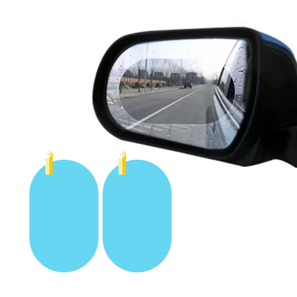 

2PCS car rearview mirror protective rainproof anti fog film for clear rear view_HL4453, Transperant