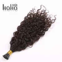 

Natural hair brown 22 inch i tip hair extensions kinky curly