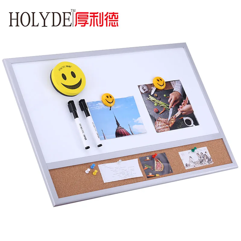 
40*60 Combination Magnetic Whiteboard Bulletin Cork Board in Wooden Frame 