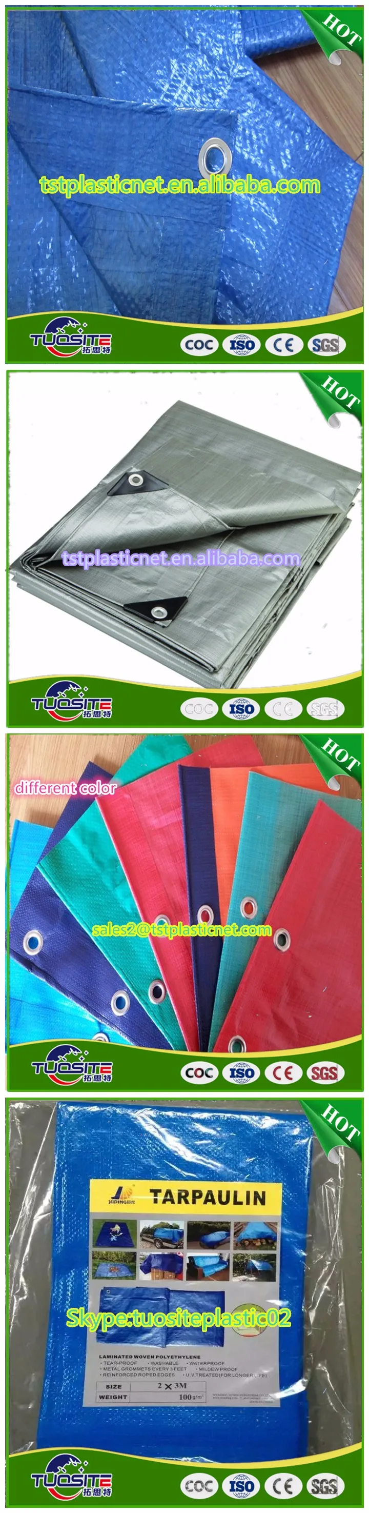 10Mil Waterproof Durable 18x22inch Blue PE Tarpaulin