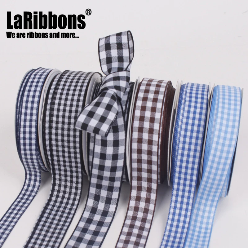 

LaRibbons Wholesale High Quality Various Colors Tartan Gingham Check Plaid Ribbon