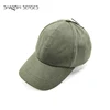 Faux leather customized military baseball cap green