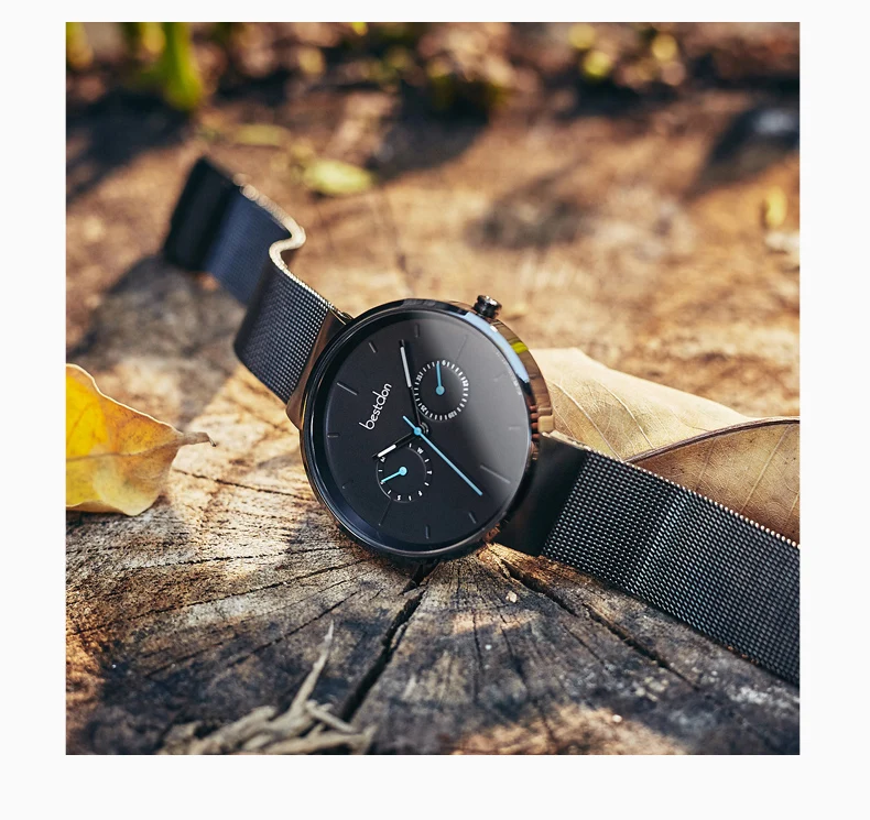 

BESTDON 99202 Minimalist mens casual stainless steel watch, 3 colors available
