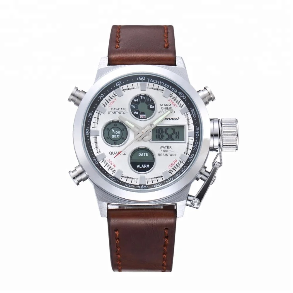 

shifenmei S1124 Fashion Luxury OEM Custom Logo Branded Business Quartz Digital Electronic Nylon Leather Hnad Wrist Man Watch