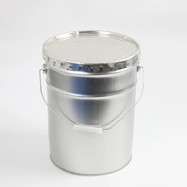 Silver 20l Steel/metal/tin Bucket/pail With Handle And Lid For Oil