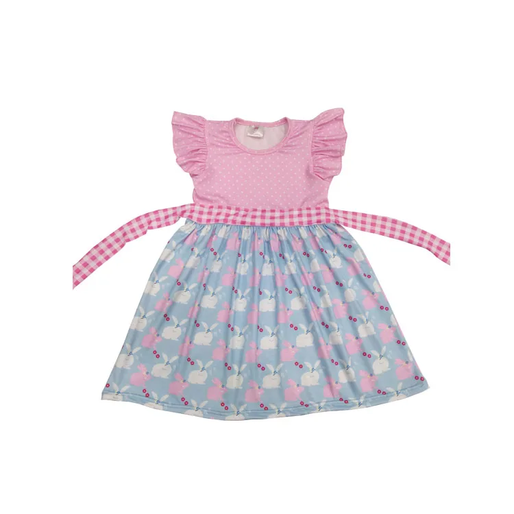

2019 wholesale easter spring frock design girl dress adorable kids bunny dress
