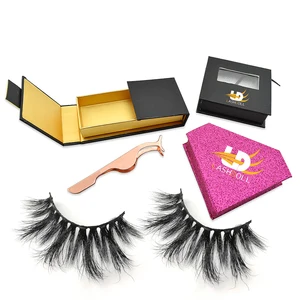 Wholesale Private Label 3D Mink Eyelashes Vendor, 25MM Eyelashes 3D Mink Eyelashes With Magnetic Custom Eyelash Packaging Box