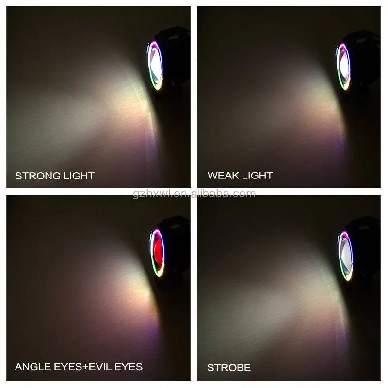 U7 Motorcycle led lighting system Led Projector Light Colourful Spotlights Devil Eyes 12V 3200LM 6500K 10W Led Work Light