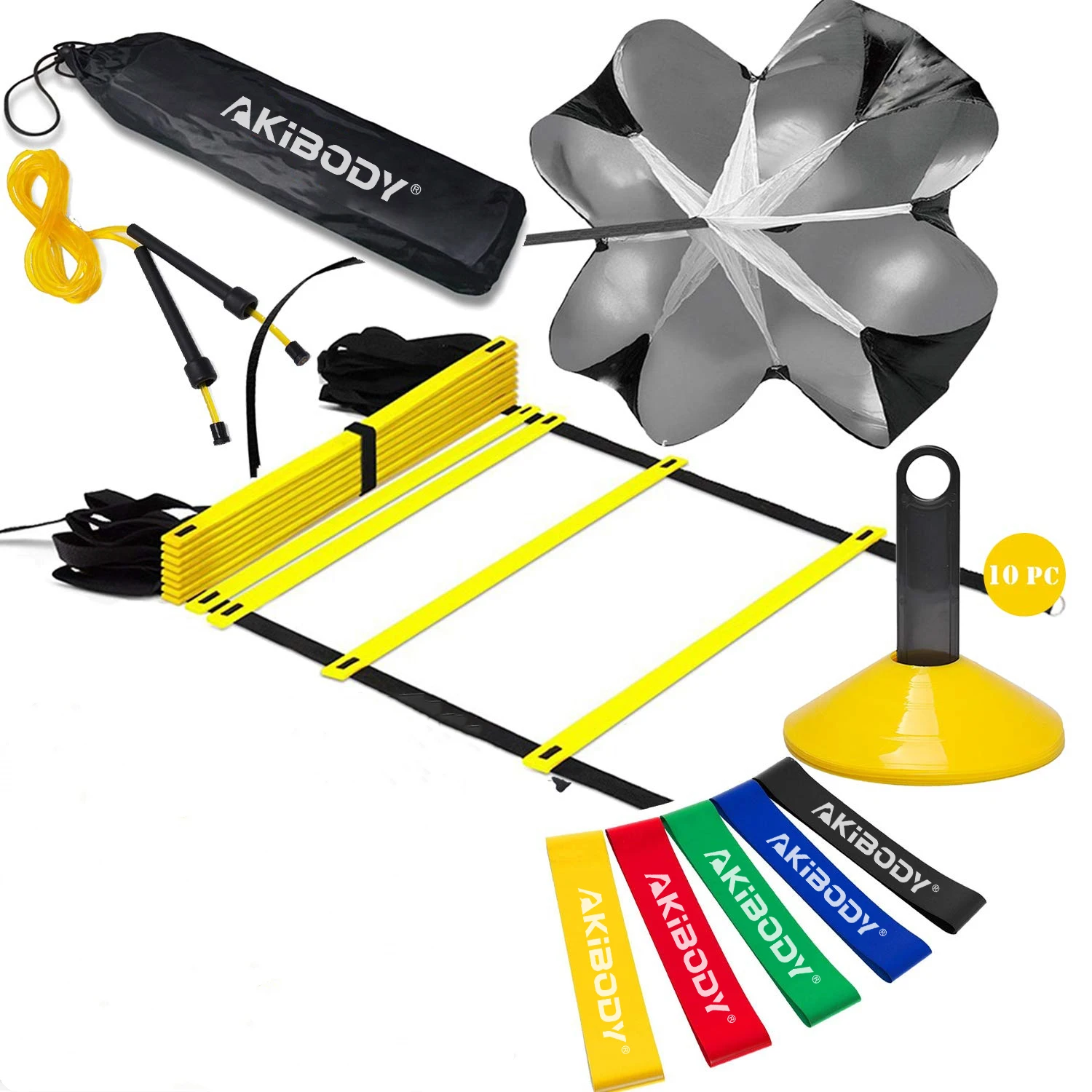 

custom speed training octagon rubber agility ring ladder, Red yellow black