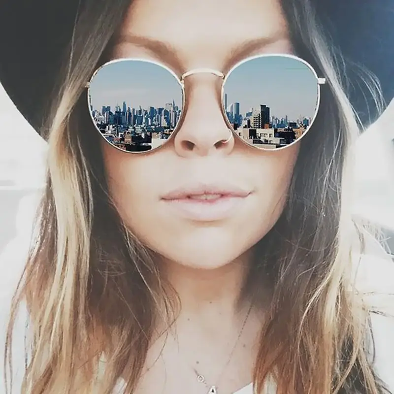 

Luxury Round Sunglasses Women Brand Designer Retro Sunglass Driving Sun Glasses For Women Lady Men Female Sunglass Mirror