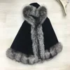 2019 Fashion fox fur and Sheep Shearing women coat cloak