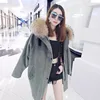 Luxury custom Rabbit Fur Park fur hooded jacket