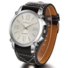 CRRJU Watch High Quality Top Brand Men Leather Watch Big Dial Fashion Quartz Wristwatches Men Gift Relogio Masculino