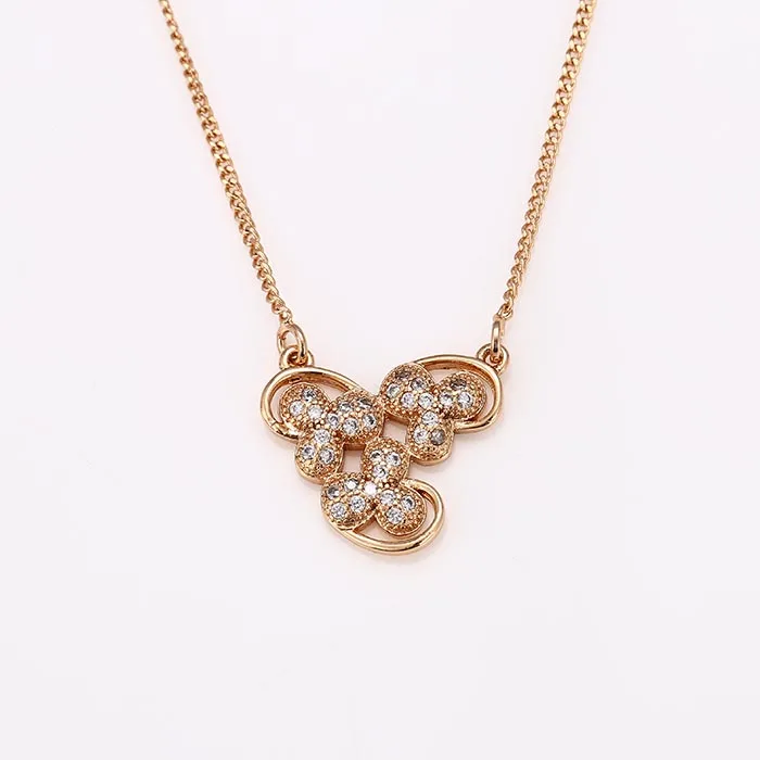 

42027 xuping clover splicing style multi stone necklace for pendant necklace
