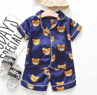 

High Quality baby Kids pajamas children's short-sleeved suit summer 2 pieces pajama set