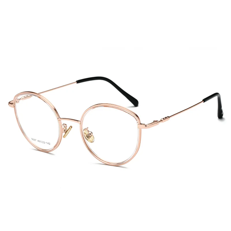 Transparent Composite Student Myopia Round Reteo Optical Eyeglasses Frames