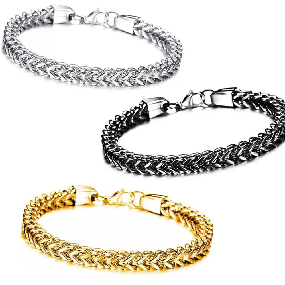 Stainless Steel Men Gold Bracelet Designs Men Franco Chain Colombian ...