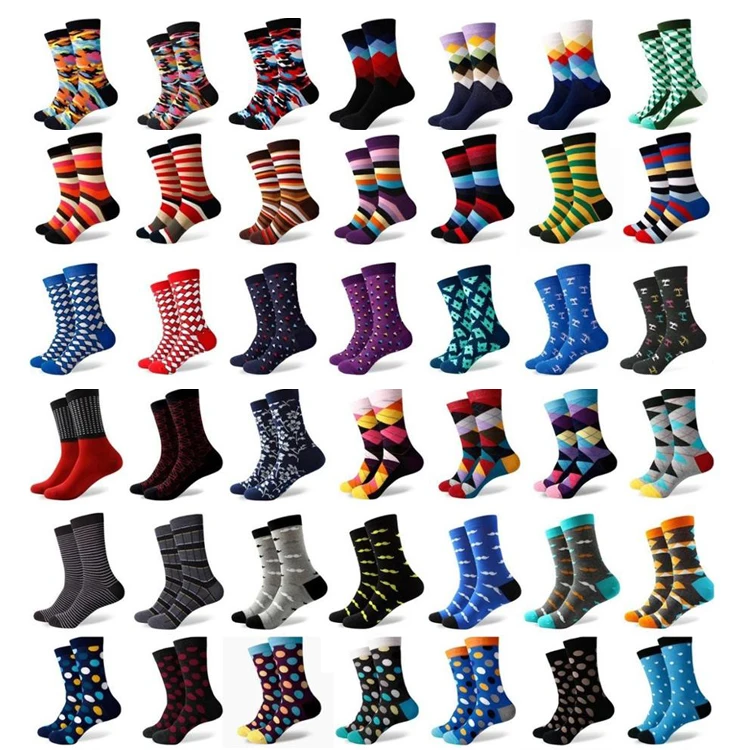 

Men Wholesale Hundreds Styles Novelty Solid Stripe Polka Dot Camouflage Weed Men Socks Colorful Happy Socks, Blue;red;green;black;brown