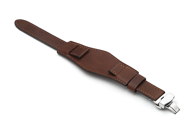 Wide leather cuff wrist watch band Clearance