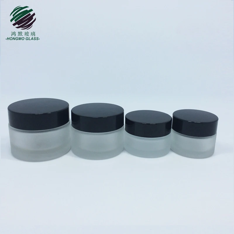 

Cylinder 15g 20g 30g 50g clear frosted glass cream jar containers for cosmetics packaging