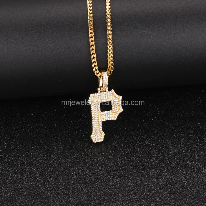 Miss Jewelry 14k solid gold plated Letter P pendant mens jewelry