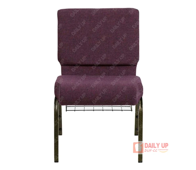 Back Pocket Green Fabric Conference Church Chair Factory Price Church Pulpit Chair Cover Church