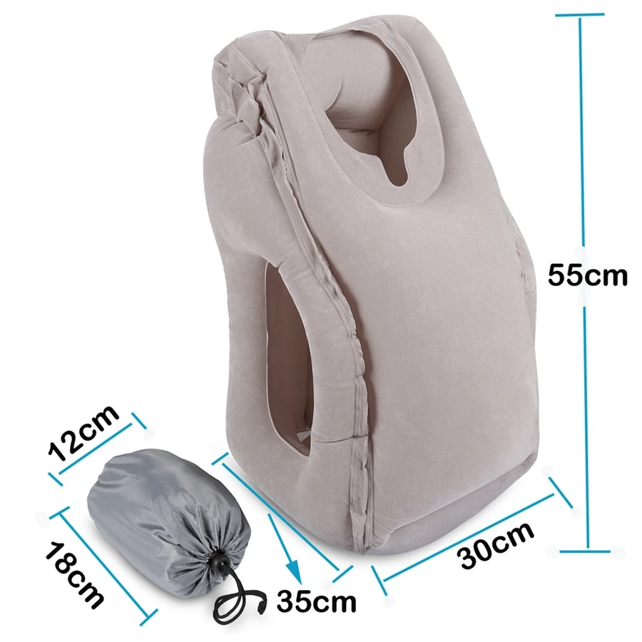Cheap Promotional Gift PVC Inflatable Travel Pillow For Airplane Traveling