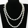 36 inch long 9-10mm aaa grade best quality oval drop shape freshwater cultivated pearl necklace