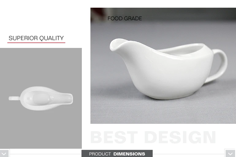 
chaozhou factory porcelain boat creamer white gravy for wholesale 