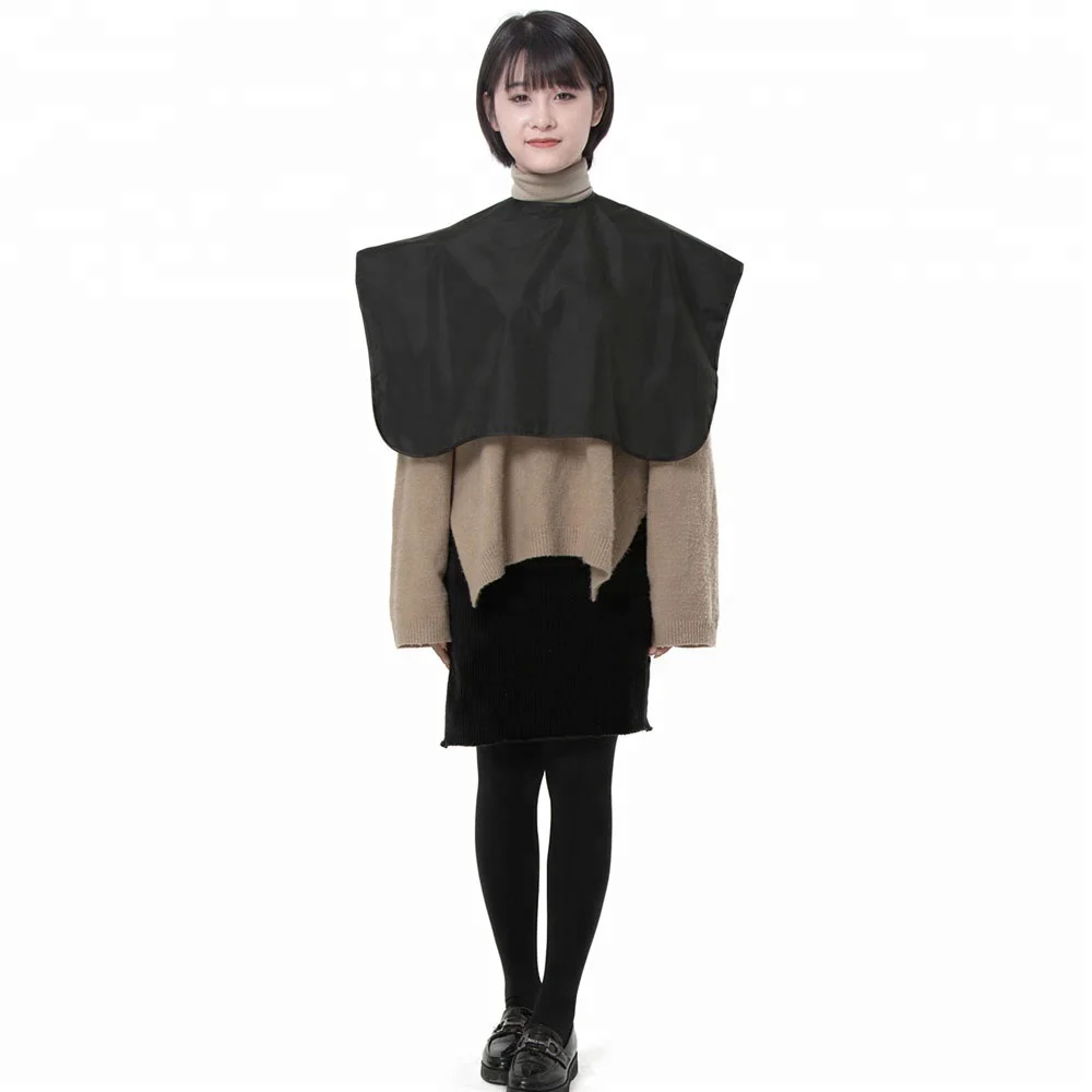 

Barbershop Polyester & PU Material Wholesale Waterproof Hair Styling Makeup Hair Cape In Pure Black