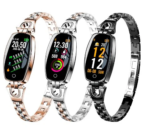 

New IP67 Waterproof Female Smart wristband H8 Heart Rate Blood Pressure Monitor Sport Smart Bracelet for Lady Gift