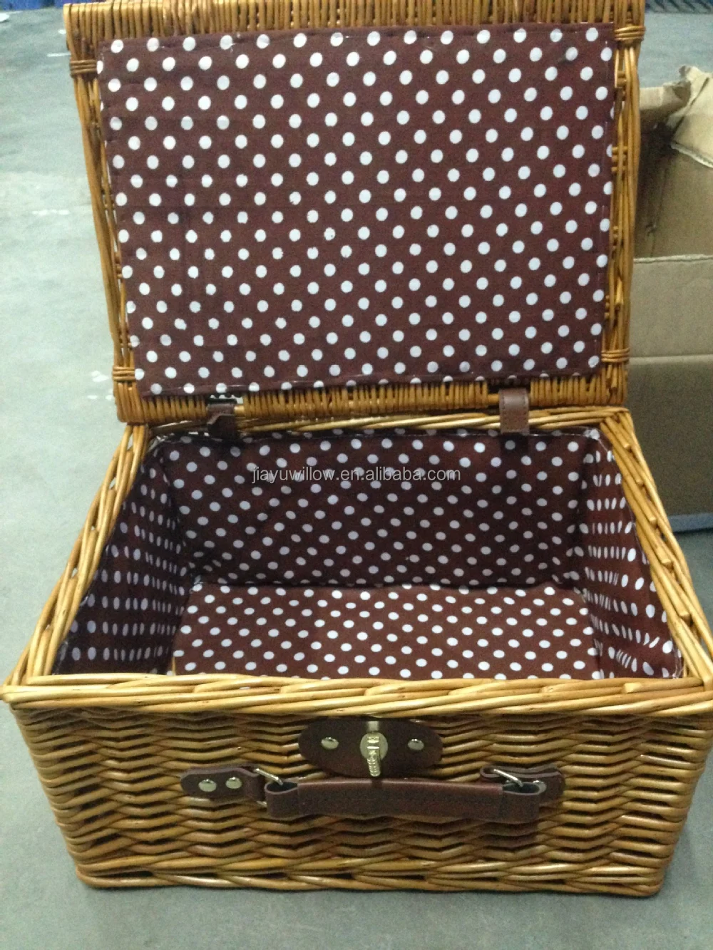 Wholesale Rectangular Wicker Hamper Basket,Empty Willow Basket With