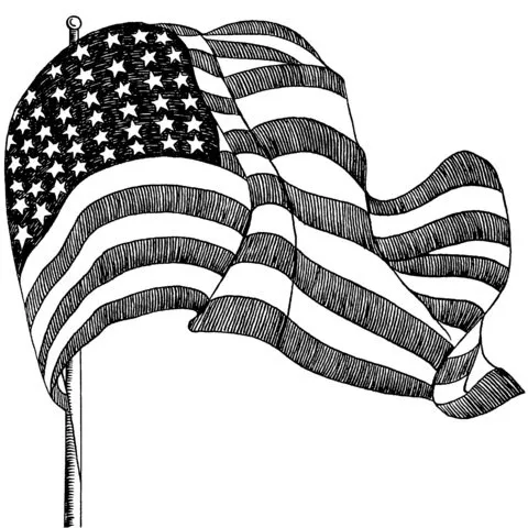 Patriotic American Flag Flag Tattoo Seni Tubuh Waterproof 