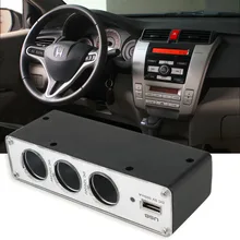 New arrival 3 Way Auto Car Cigarette Lighter Socket Splitter 3 USB Charger Power Adapter hot selling#