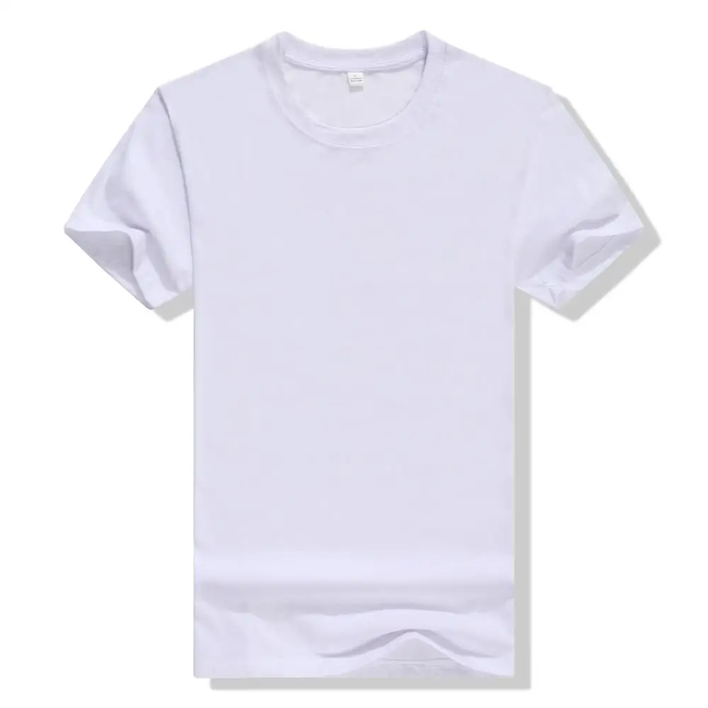 adult  O-neck Short Sleeve White polyester  Sublimation T shirt Blanks Wholesale Advertising Custom Design t shirt
