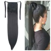 

22 inch Long Straight Synthetic Tie On Softail Hairpiece Hair Extension