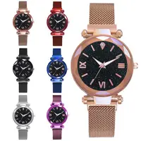 

Top Brand Luxury Women Quartz wrist watches Stainless Steel mesh Band Magnet Buckle Starry Sky Watch