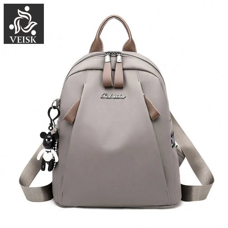 

High Quality Waterproof Nylon Backpacks Women Fashion Solid School Bags For Teenager Girls Large Capacity Casual Back Bag