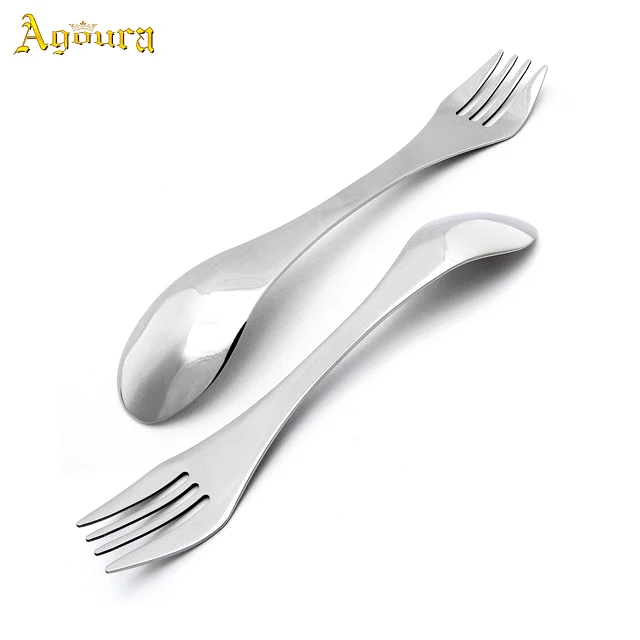

New Fashion Lightweight Titanium Alloy Spork Camping Double-headed Spork Outdoor Flatware Spoon Fork