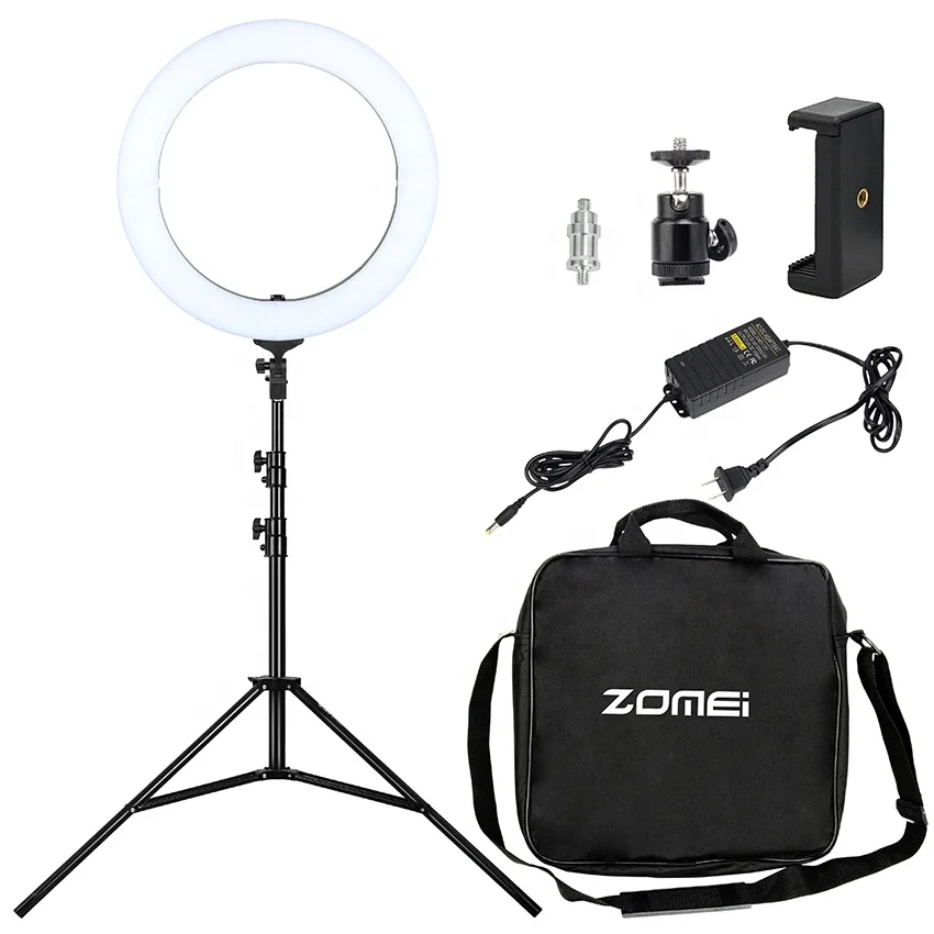 

18 inch LED selfie ring light Kits, make up lighting, ring light lamp with camera stand for Phone and Camera