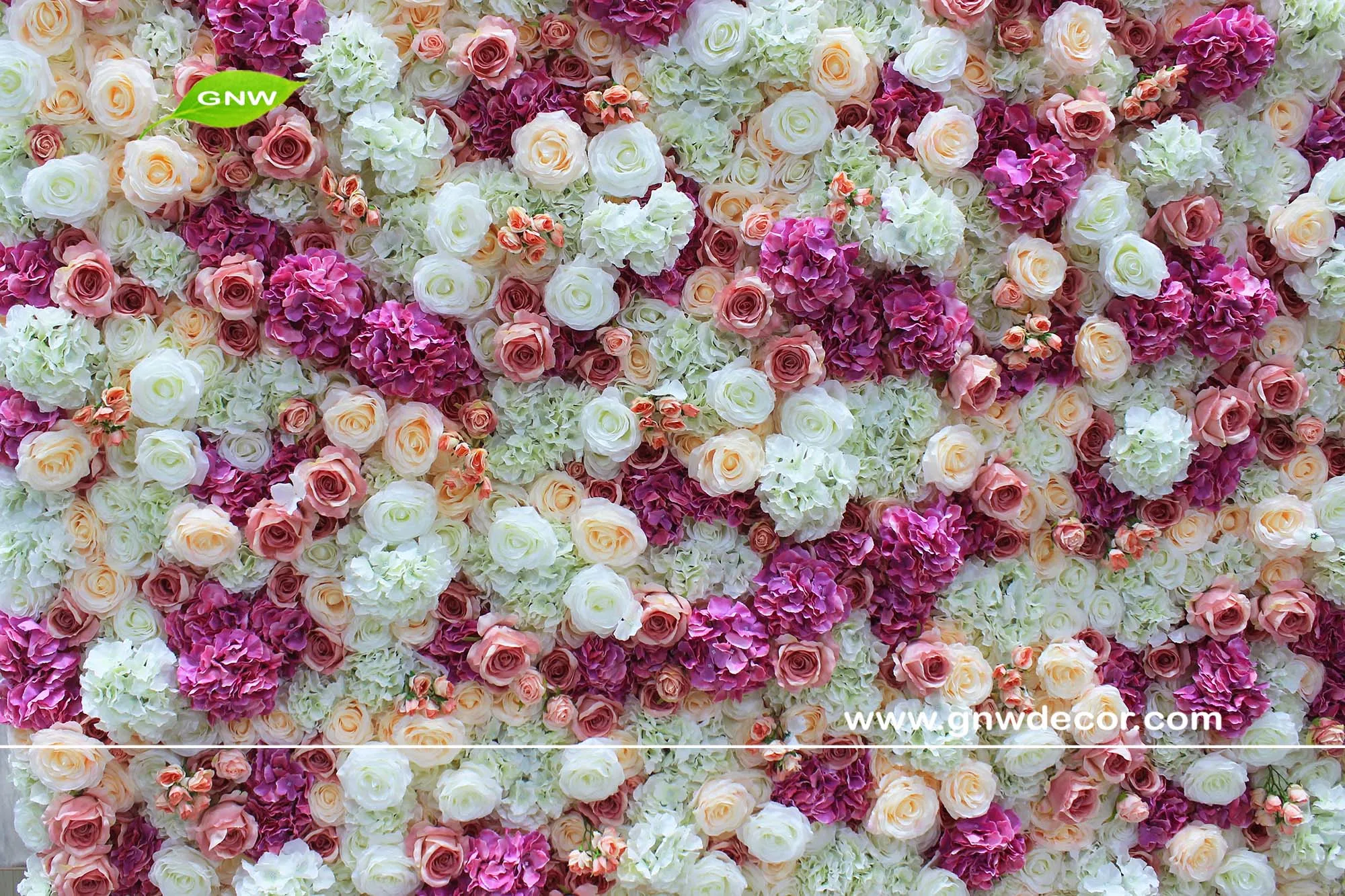 Gnw Custom Size Artificial Flower Wall Backdrop Panels For Your Big Day