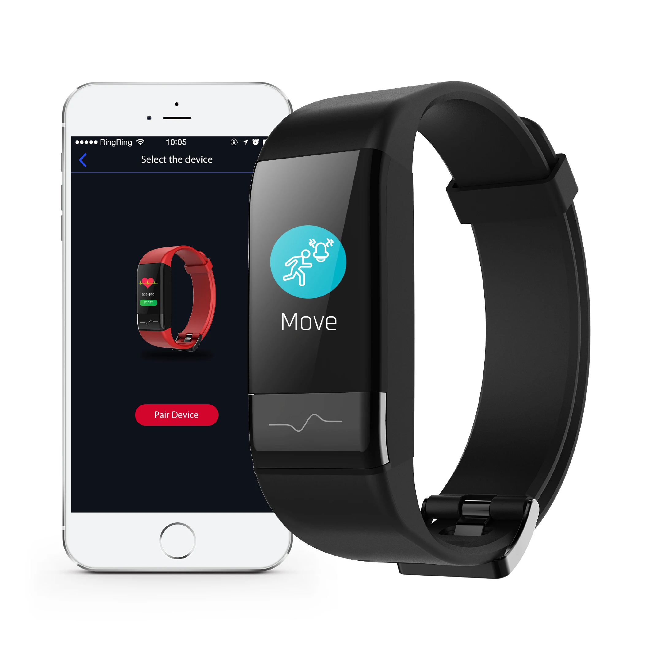 

2019 New PPG ECG Smart Watch Blood Pressure Monitor Fitness Tracker Bracelet Smart Wristband Holter ECG, Black, blue, red or oem color
